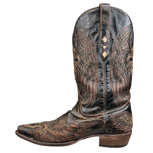 Corral Men’s Brown Wings And Cross Western Cowboy Boots Size US 9.5 D - Picture 2 of 11